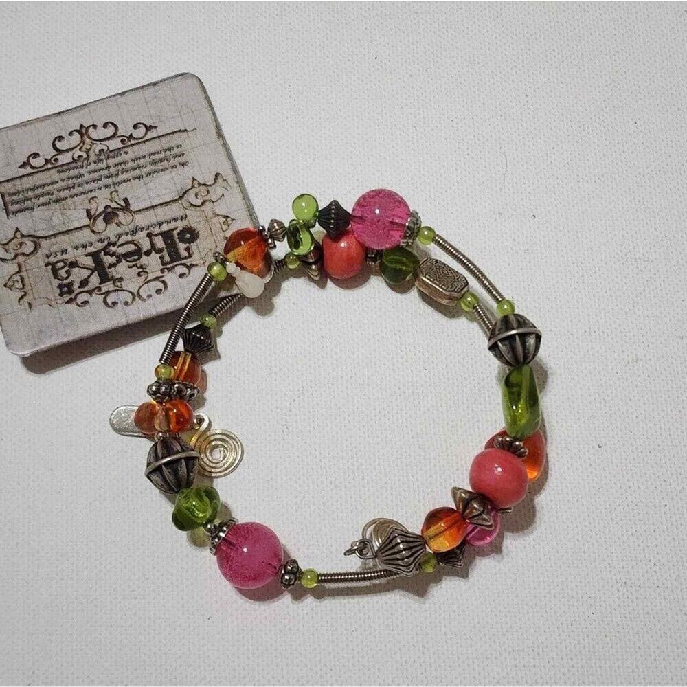 Treska pink beaded wrap bracelet new!!!